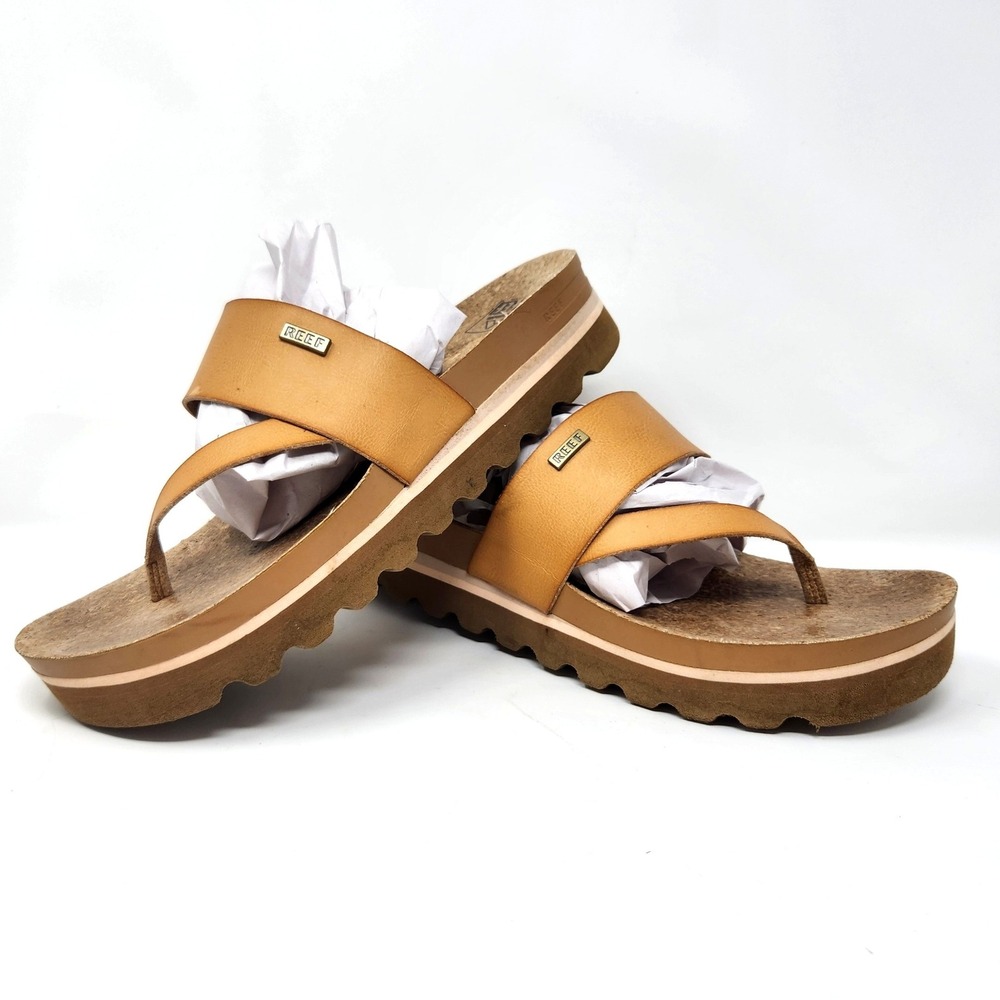 Reef Women's Tan Cushion Sol Platform Sandal Size 10